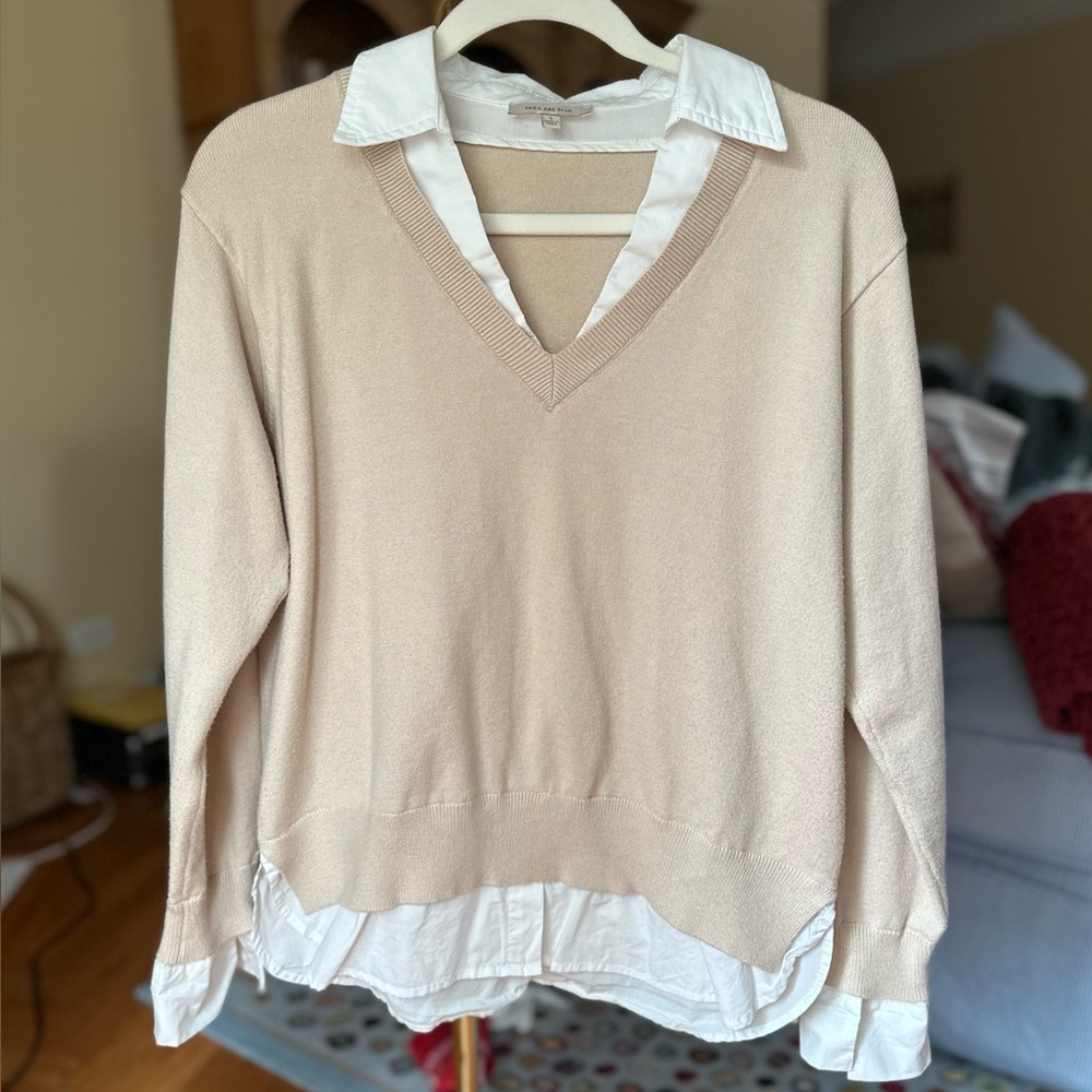 Faux Collar Sweater